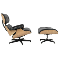 Nonbrand LOUNGE HM karosszék fekete/kőris lábtartóval bútor