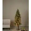Nonbrand Műfenyő Slim világítással, 360 mini LED, 180 cm, PE, zöld