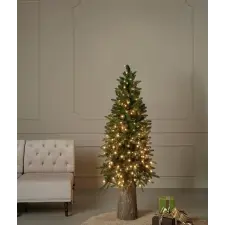 Nonbrand Műfenyő Slim világítással, 360 mini LED, 180 cm, PE, zöld műfenyő