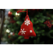 Nonbrand Piros felfüggeszthető hópelyhes karácsonyfa 11cm karácsonyfadísz
