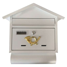 Nonbrand Postaláda álló újságcsővel (38x41cm) fehér, névtartóval 3490150 postaláda