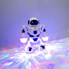 Nonbrand Táncoló, zenélő világító Robot karjában LED lámpákkal, forgó fénysugarakkal HT-01 (BBJ), Fehér elektronikus játék