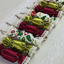Nonbrand Textil szaloncukor (9 db-os szett) karácsonyfadísz