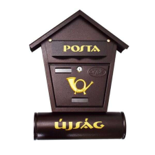Nonbrand Utcai postaláda újságtartóval – sötétbarna (BBL) postaláda