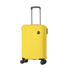 Nonbrand Vanille közepes méretű sárga bőrönd, 62cmx45cmx26cm-keményfalú