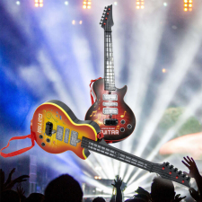 Nonbrand Világító játék elektromos gitár gyerekeknek - 4 húros (BBJ) játékhangszer