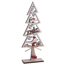 Nonbrand XMAS fa fenyőfa dekoráció - álló - fa 29x10 cm - madaras karácsonyi dekoráció