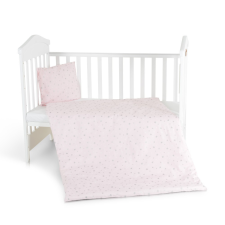 Nook 3 részes bébi ágynemű huzat garnitúra PINK CSILLAG babaágynemű, babapléd
