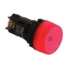 Noratex Piros jelzőlámpa műanyag peremmel 220V leddel villanyszerelés
