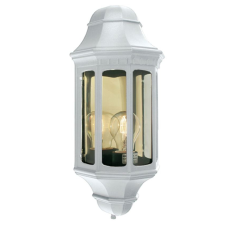 NORLYS Genova mini fehér-átlátszó kültéri fali lámpa (NO-175W) E27 1 izzós IP54 kültéri világítás
