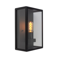 NORLYS Lofoten fekete-átlátszó kültéri fali lámpa (NO-1940B) E27 1 izzós IP44 kültéri világítás