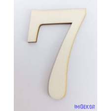  Normál natúr lézervágott fa szám 4,5x6,5cm - 7 dekorációs kellék