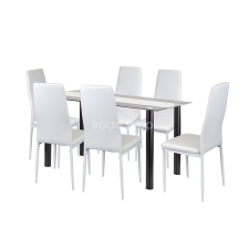  Norman 6+1 étkező garnitúra fehér bútor