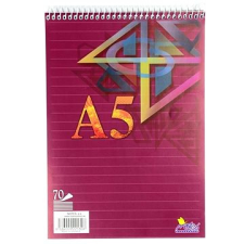 Notes A5, 70 lap, spirállal felül, vonalas füzet