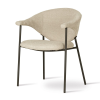  NOTI Modern Kárpitozott Szék Bézs Karfával Fekete Lábakkal