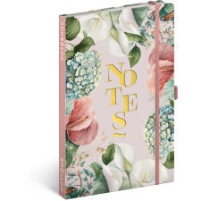  Notique jegyzetfüzet liliom mintával, vonalas, 13 x 21 cm füzet