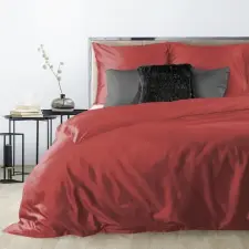  Nova3 minőségi pamut-szatén ágyneműhuzat Piros 220x200 cm - 70x80 cm 2db lakástextília