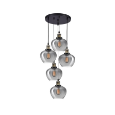 Nova Luce CEDRO fekete függesztett lámpa (NL-8436406) E27 5 izzós IP20 világítás