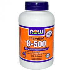  NOW C-500 CSERESZNYE ÍZŰ RÁGÓTABLETTA vitamin és táplálékkiegészítő