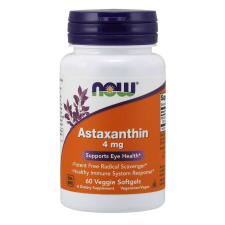 Now Foods NOW Astaxanthin, Natural Astaxanthin, 4 mg, 60 vegetáriánus kapszula vitamin és táplálékkiegészítő