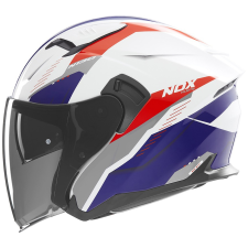 Nox N130 Myst nyitott sisak fehér-kék-piros bukósisak
