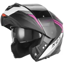 Nox N968 SHIFT 2026 Bukósisak, matt fekete/ fehér/ rózsaszín, méret M bukósisak