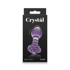 NS Novelties Crystal Rose - vízálló, üveg anál dildó - 8,9 cm (lila) műpénisz, dildó