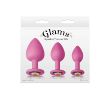 Ns Toys NS Novelties Glams Spades Trainer Kit - szilikon, vízálló anál dildó - 6,3/7/9,5 cm (rózsaszín) műpénisz, dildó