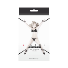 Ns Toys Sinful Black Bed Restraint Straps Közöző Szett. bilincs, kötöző