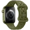NUBO Apple Watch kompatibilis fonott hatású szilikon pótszíj - olivazöld - 42/44/45/46mm