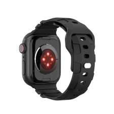 NUBO Apple Watch kompatibilis szilikon pótszíj - fekete - 42/44/45/46mm okosóra kellék