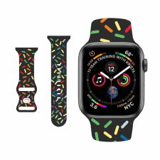 NUBO Apple Watch kompatibilis szilikon pótszíj - fekete - 42/44/45/46mm okosóra kellék