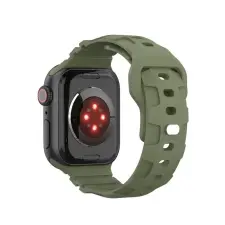 NUBO Apple Watch kompatibilis szilikon pótszíj - sötétzöld - 42/44/45/46mm okosóra kellék