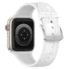 NUBO Apple Watch kompatibilis szövet hatású szilikon pótszíj - fehér - 42/44/45/46mm
