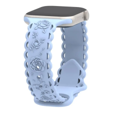 NUBO Apple Watch lézergravírozott szilikon szíj - világoskék - 38/40/41mm okosóra kellék