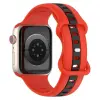 NUBO Apple Watch szíj - bicolor szilikon - piros-fekete - 42/44/45/46mm - Series 1-11 kompatibilis