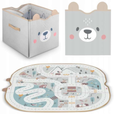 Nukido 2 az 1-ben tárolókosár játszószőnyeggel gyerekeknek Nukido - Szürke játszószőnyeg