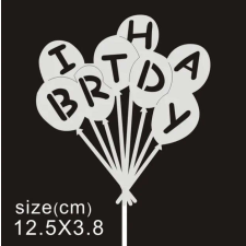  Nut Happy birthday papír csillámos tortadísz  beszúró (10 db ) party kellék