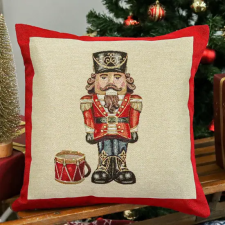  Nutcracker diótörős fekete kalapos párnahuzat arany lurex 45x45 cm lakástextília