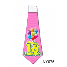  Nyakkendő NY075 Boldog 18. Szülinapot rózsaszín - Tréfás Nyakkendő vicces ajándék