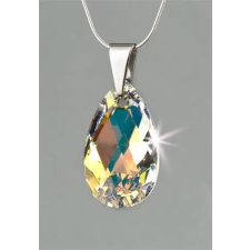 . Nyaklánc, Crystals from SWAROVSKI® kristályos cseppformájú medállal, fehér színjátszós 16mm nyaklánc