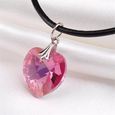 . Nyaklánc, Crystals from SWAROVSKI® kristályos szív alakú medállal, rózsaszín nyaklánc