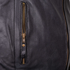 Nyári bőr motoros kabát W-TEC Gradac fekete 5XL motoros kabát