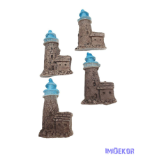  Nyári dekor - Világítótorony házikóval kb 5x3cm 4db/csomag dekorációs kellék