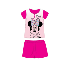  Nyári rövid ujjú gyerek pamut pizsama - Disney Minnie egér - Minnie felirattal - pink - 122
