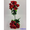  Nyíló rózsa 10v selyem csokor 44 cm - Piros