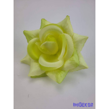  Nyílt rózsa selyemvirág fej 11 cm - Halvány Zöldes dekoráció
