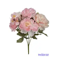  Nyílt virágú 5 fejes peonia csokor - Rózsaszín dekorációs kellék