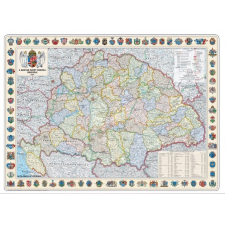 Nyír Karta Szent korona országai falitérkép 1914 faléccel, lefóliázva 126x86 térkép