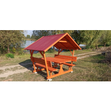  Nyolcszemélyes lemeztetős kerti pad/Sörpad/ kerti bútor